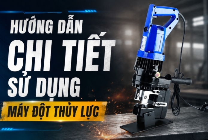 Hình ảnh Các bước sử dụng máy đột thủy lực đúng chuẩn