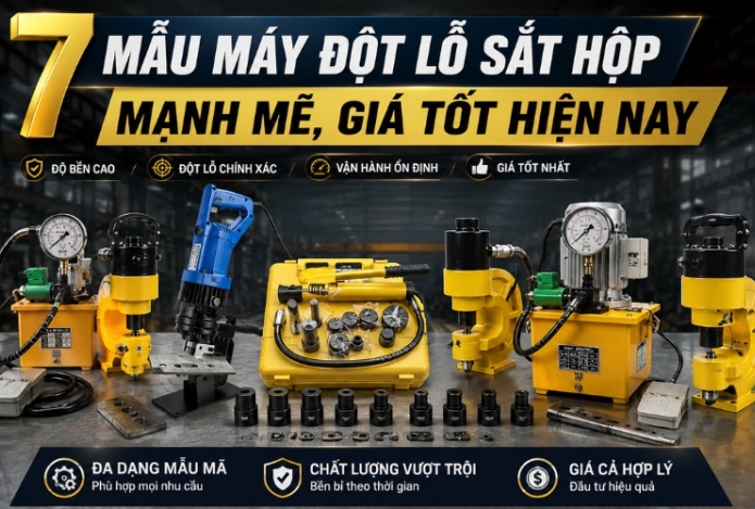Hình ảnh 7 mẫu máy đột lỗ sắt hộp mạnh mẽ, giá tốt hiện nay