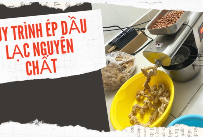 Hình ảnh Quy trình ép dầu lạc nguyên chất
