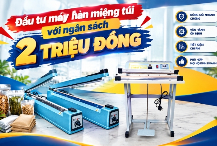Đầu tư máy hàn miệng túi với ngân sách 2 triệu đồng