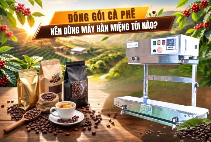Đóng gói cà phê nên dùng máy hàn miệng túi nào