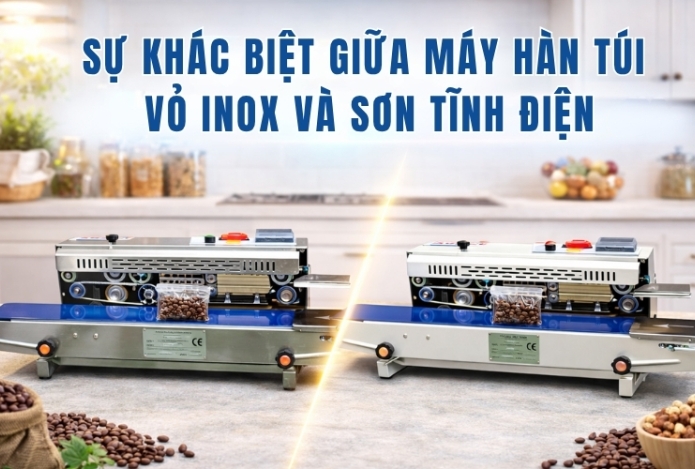 Sự khác biệt giữa máy hàn túi vỏ inox và sơn tĩnh điện