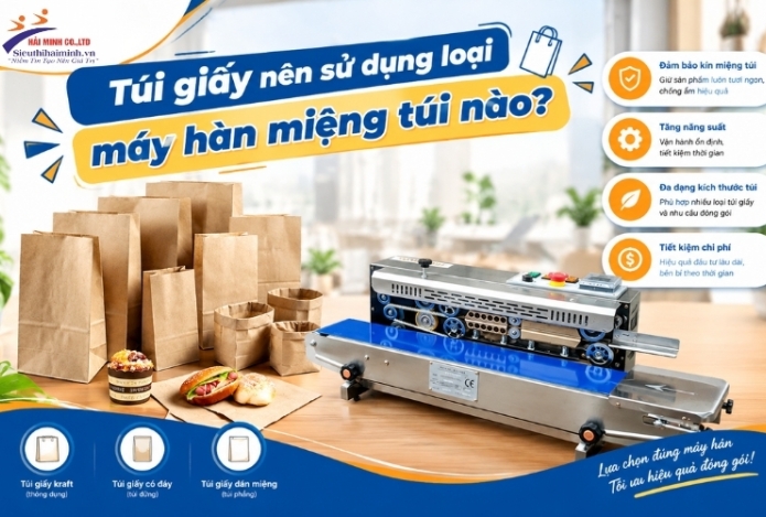 Túi giấy nên sử dụng loại máy hàn miệng túi nào?