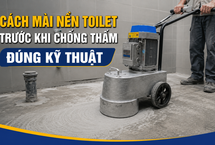 Cách mài nền toilet trước khi chống thấm đúng kỹ thuật