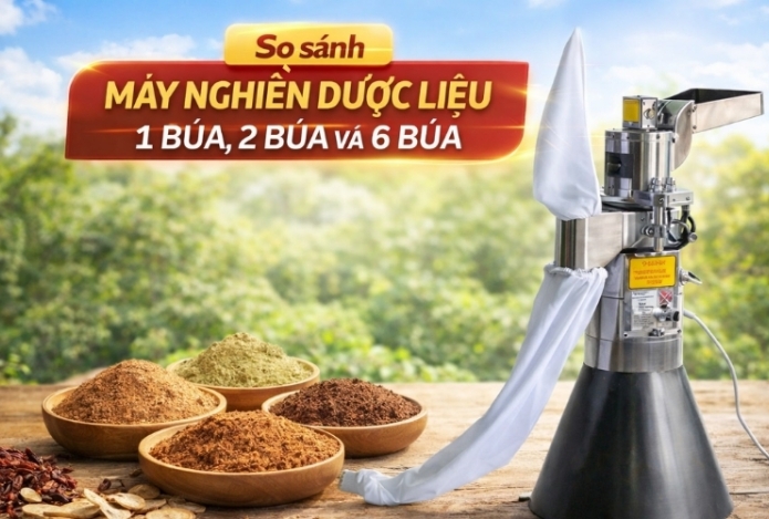 So sánh máy nghiền dược liệu 1 búa, 2 búa và 6 búa
