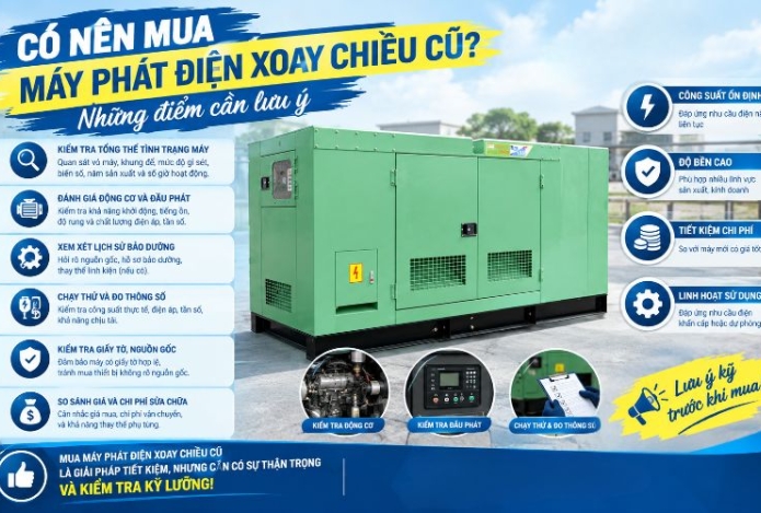 Có nên mua máy phát điện xoay chiều cũ? Những điểm cần lưu ý