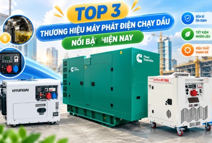 Hình ảnh Top 3 Thương hiệu máy phát điện chạy dầu nổi bật hiện nay