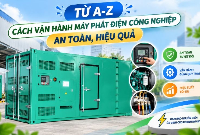 Từ A-Z cách vận hành máy phát điện công nghiệp an toàn, hiệu quả