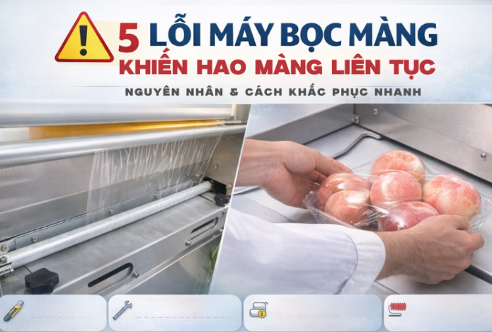 5 Lỗi máy bọc màng thực phẩm bị hao màng liên tục