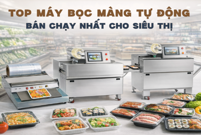 Top máy bọc màng tự động bán chạy nhất cho siêu thị 