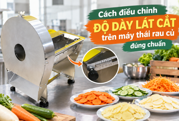 Cách điều chỉnh độ dày lát cắt trên máy thái rau củ đúng chuẩn