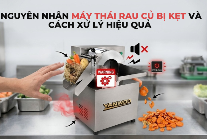 Nguyên nhân máy thái rau củ bị kẹt và cách xử lý hiệu quả 