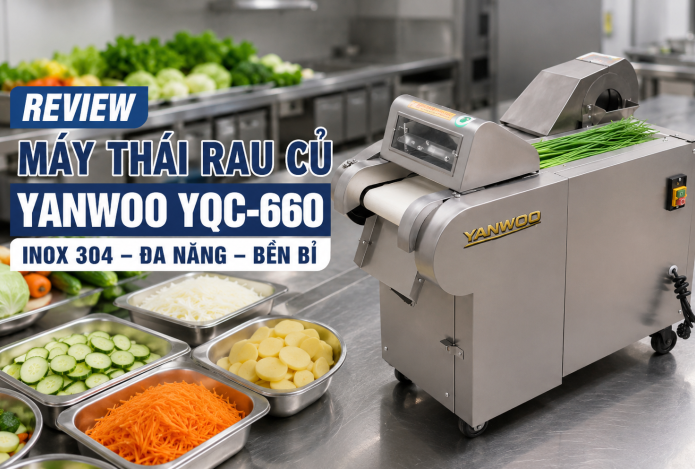 Review máy thái rau củ Yanwoo YQC-660: Inox 304, đa năng, bền bỉ