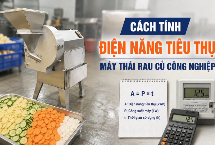 Cách tính điện năng tiêu thụ máy thái rau củ quả công nghiệp