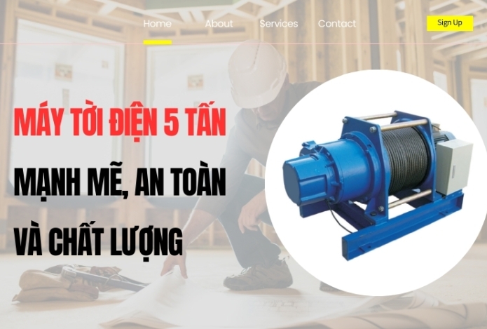 Hình ảnh Máy Tời Điện 5 Tấn Mạnh Mẽ, An Toàn Và Chất Lượng