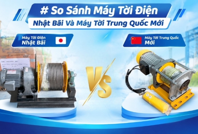 So Sánh Máy Tời Điện Nhật Bãi Và Máy Tời Trung Quốc Mới