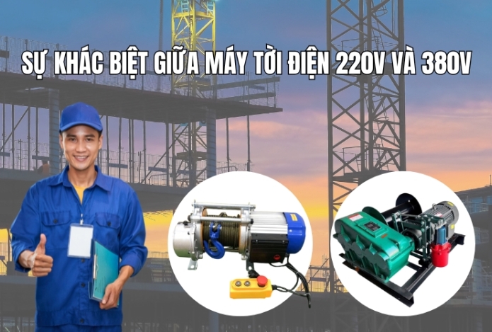 Hình ảnh Sự khác biệt giữa máy tời điện 220V và 380V