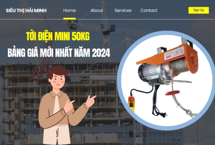 Hình ảnh Tời Điện Mini 50kg - Bảng giá mới nhất năm 2024