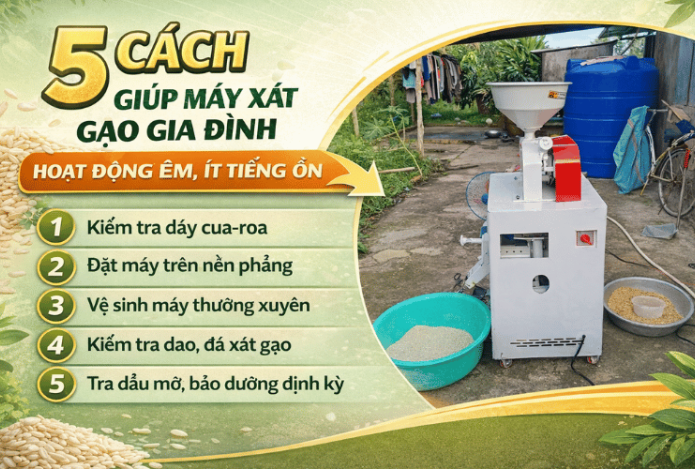 5 Cách Giúp Máy Xát Gạo Gia Đình Hoạt Động Êm, Ít Tiếng Ồn