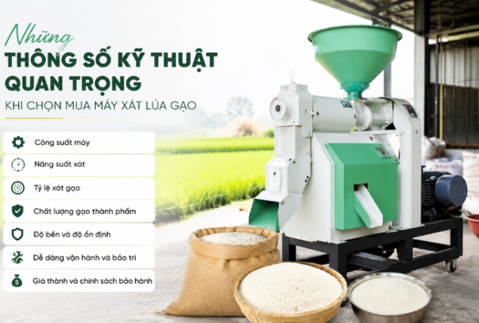 Những Thông Số Kỹ Thuật Quan Trọng Khi Chọn Mua Máy Xát Lúa Gạo