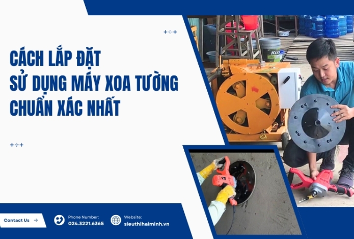 Hình ảnh Cách lắp đặt, sử dụng máy xoa tường chuẩn xác nhất