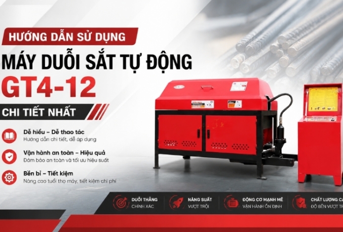 Hướng dẫn sử dụng máy duỗi sắt tự động GT4-12 chi tiết nhất