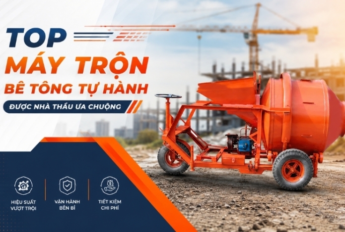 Top máy trộn bê tông tự hành được nhà thầu ưa chuộng