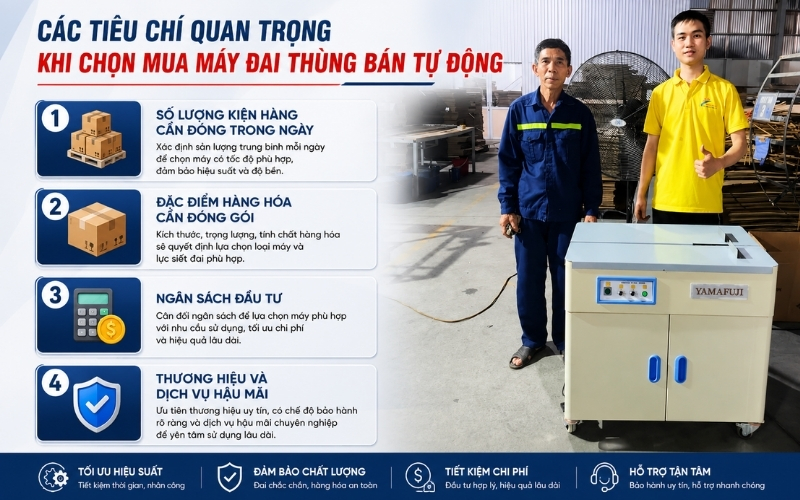 Các tiêu chí quan trọng khi chọn mua máy đai thùng bán tự động  