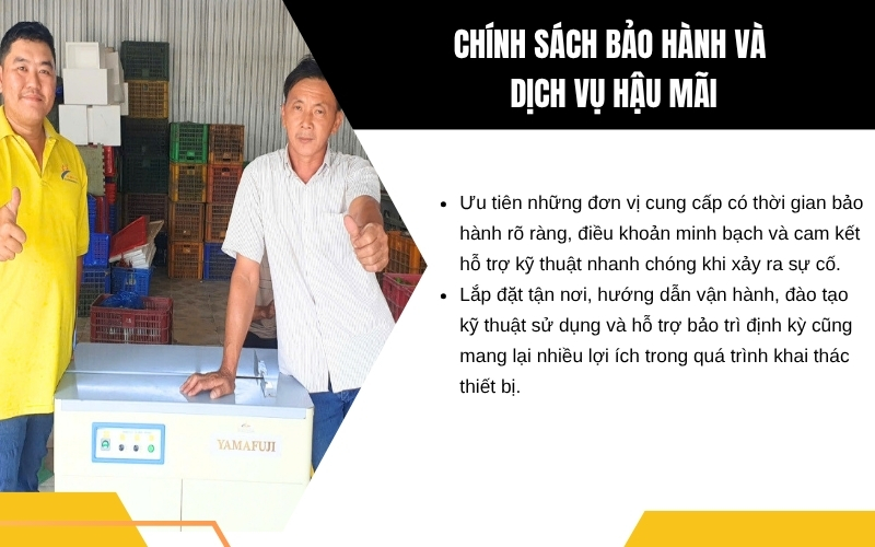 Chính sách bảo hành và dịch vụ hậu mãi