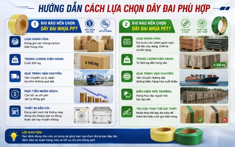 Hướng dẫn cách lựa chọn dây đai phù hợp
