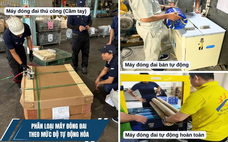 Phân loại máy đóng đai theo mức độ tự động hoá