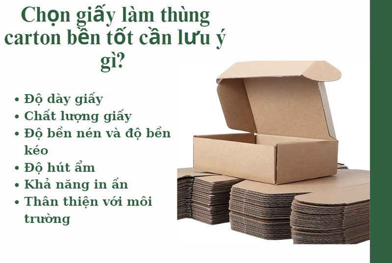 Chọn giấy làm thùng carton bền tốt cần lưu ý gì? 