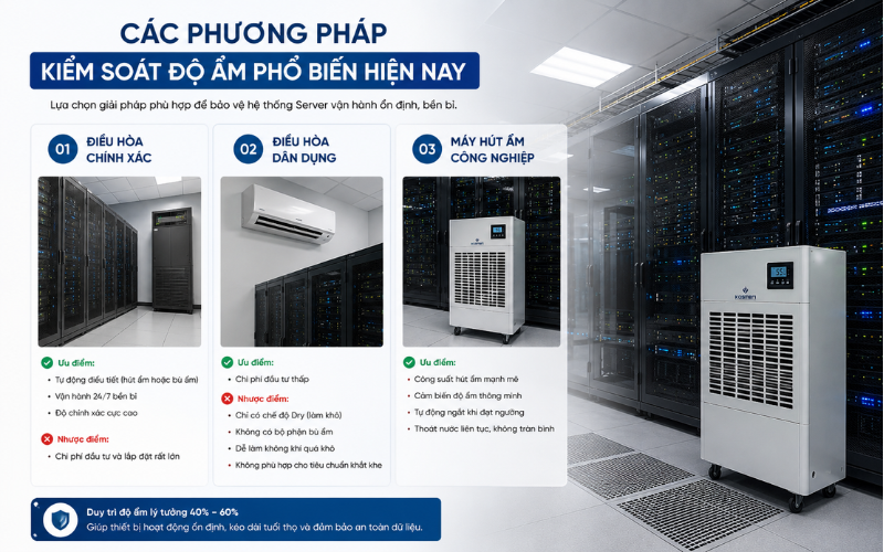Các phương pháp kiểm soát độ ẩm phổ biến hiện nay