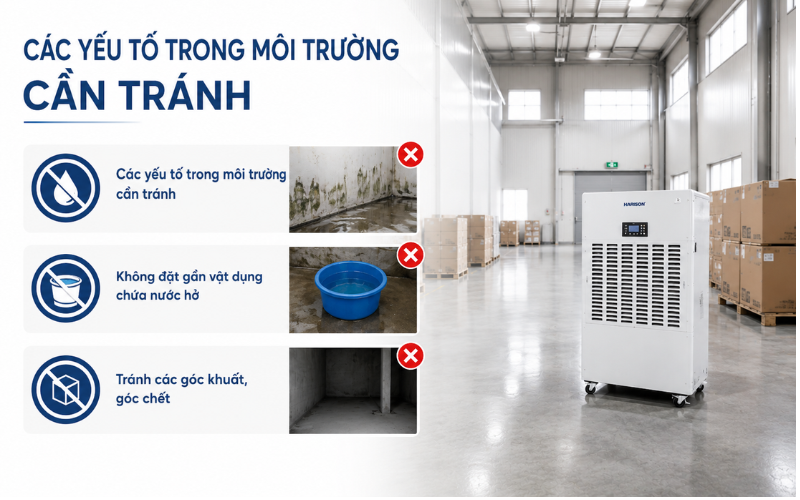 Các yếu tố trong môi trường cần tránh khi lắp máy hút ẩm trong nhà xưởng
