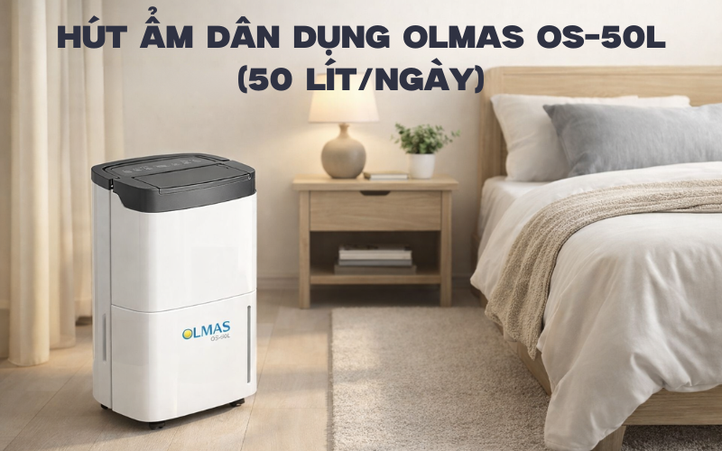 Hút ẩm dân dụng Olmas OS-50L (50 Lít/ngày)
