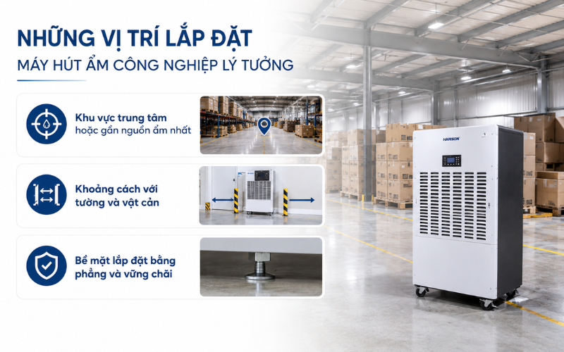 Những vị trí lắp đặt máy hút ẩm công nghiệp lý tưởng
