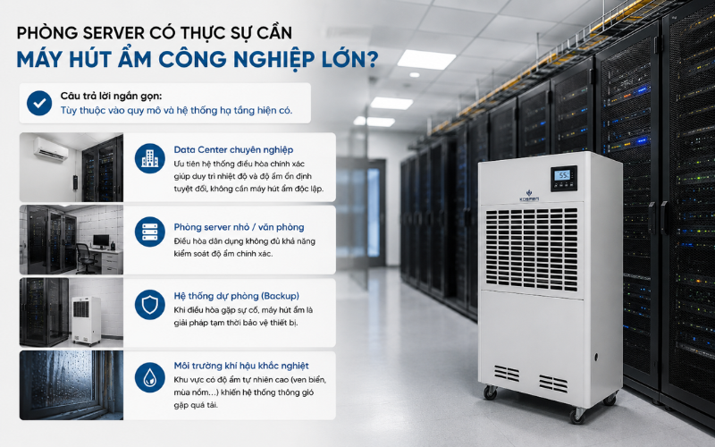Phòng server có thực sự cần máy hút ẩm công nghiệp lớn?