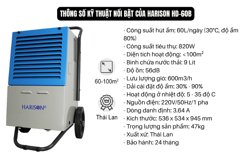 Thông số kỹ thuật nổi bật của Harison HD-60B