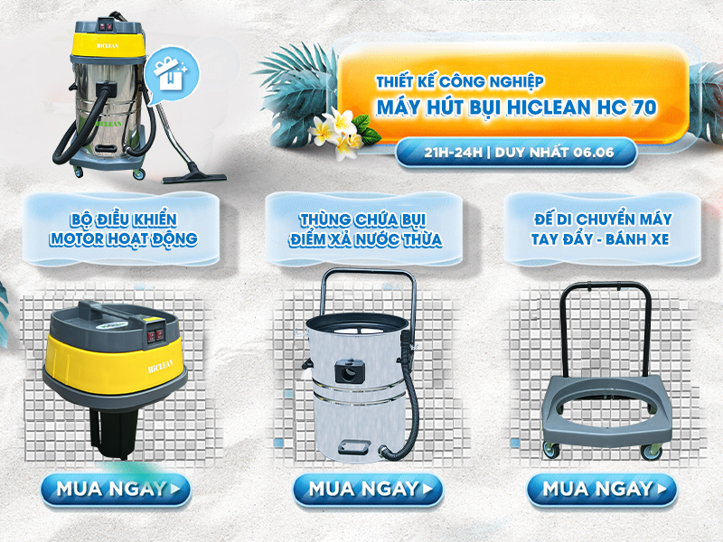 Thiết kế cấu tạo công nghiệp Máy hút bụi HiClean HC 70 -2400W