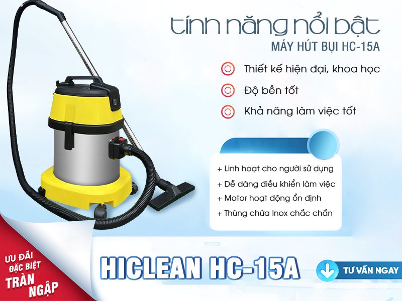 Tính năng nổi bật của máy hút bụi HC-15A