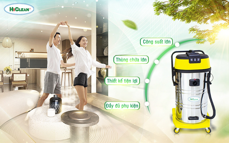 đặc điểm nổi bật của Máy hút bụi công nghiệp Hiclean HC 903 (3 motor)