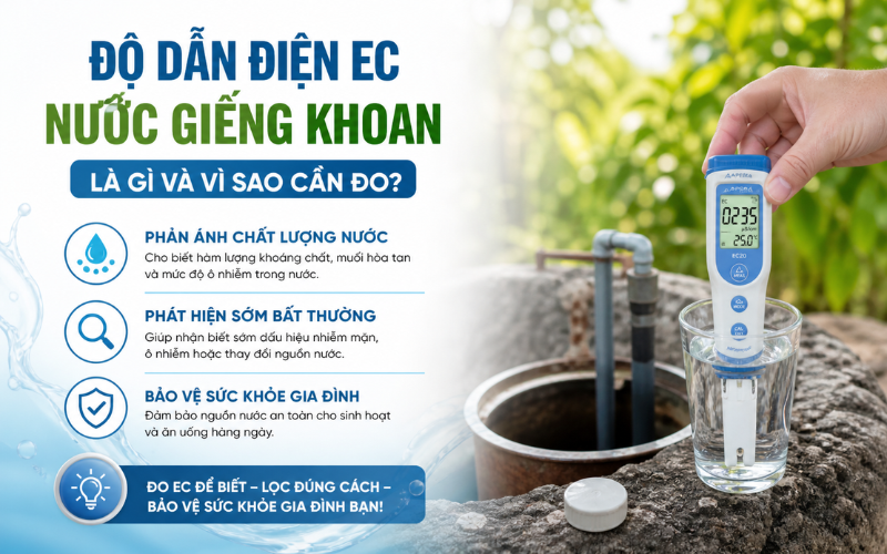 Độ dẫn điện ec nước giếng khoan là gì và vì sao cần đo