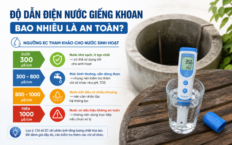 Ngưỡng EC tham khảo cho nước sinh hoạt