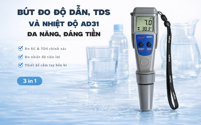 Bút đo độ dẫn, TDS và nhiệt độ AD31 đa năng, đáng tiền