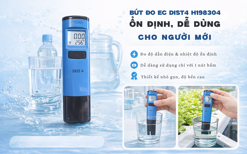 Bút đo EC DiST4 HI98304 ổn định, dễ dùng cho người mới