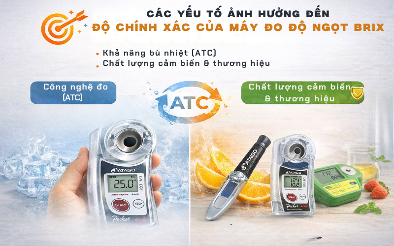 Các yếu tố ảnh hưởng đến độ chính xác của máy đo độ ngọt Brix