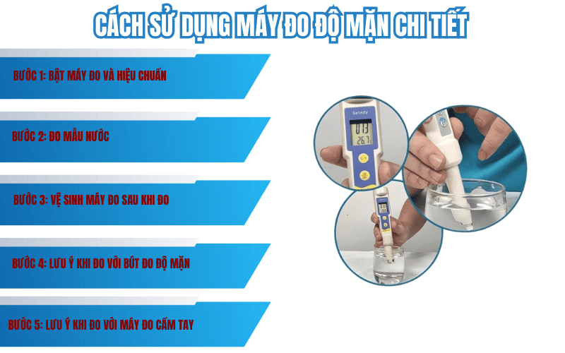 Cách sử dụng máy đo độ mặn chi tiết