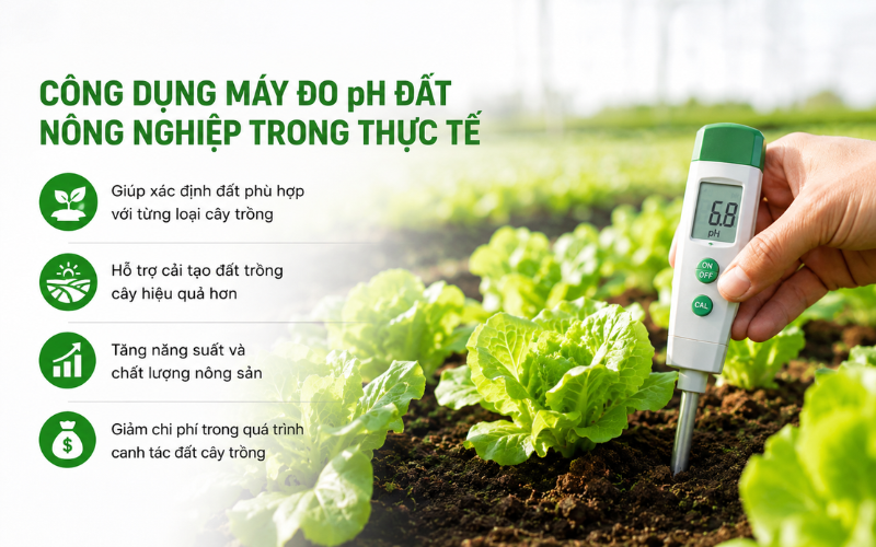 Công dụng máy đo ph đất nông nghiệp trong thực tế