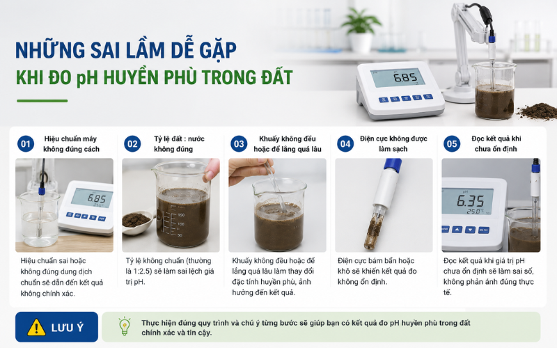 Những sai lầm dễ gặp khi đo pH huyền phù trong đất