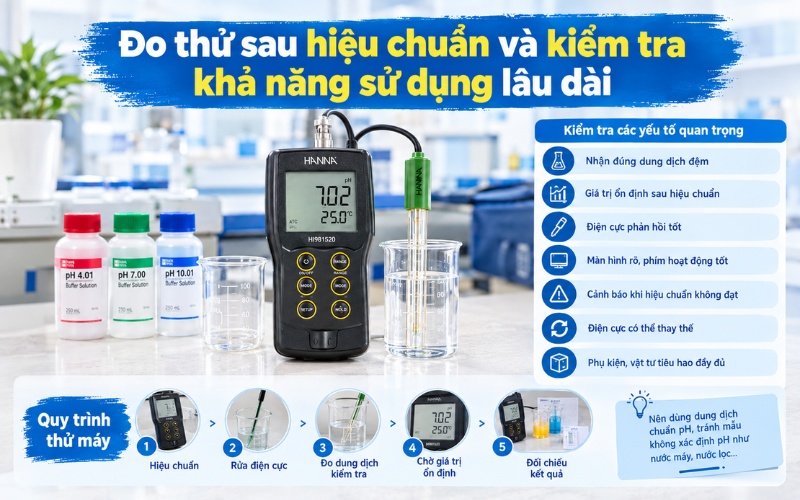  Đo thử sau hiệu chuẩn và kiểm tra khả năng sử dụng lâu dài